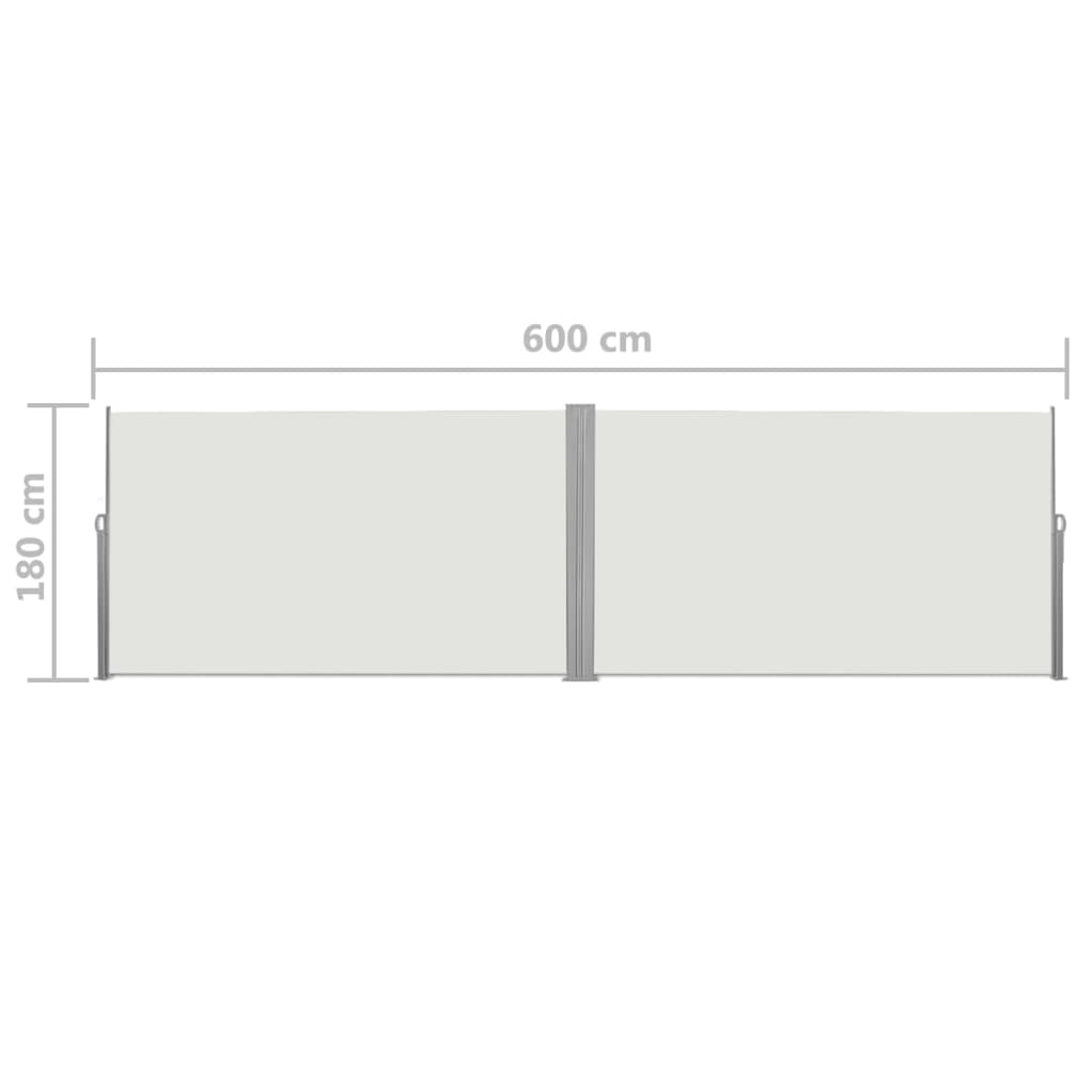 Tenda da Sole Laterale Retrattile 180x600 cm Crema