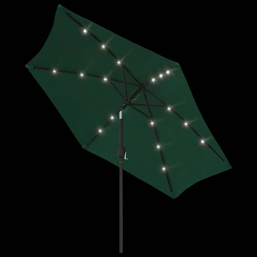 Ombrellone a Sbalzo da Giardino con LED 3 m Verde