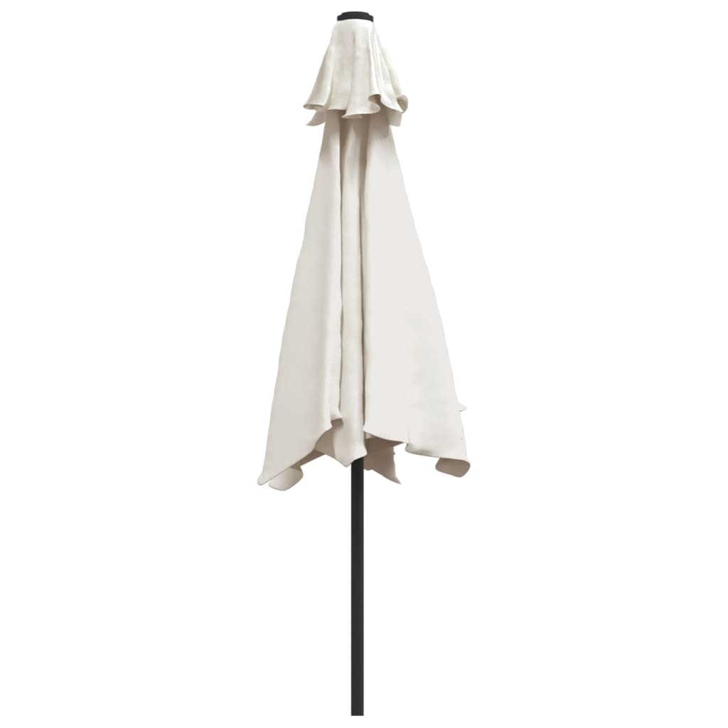 Ombrellone a Sbalzo da Giardino con LED 3m Bianco Sabbia