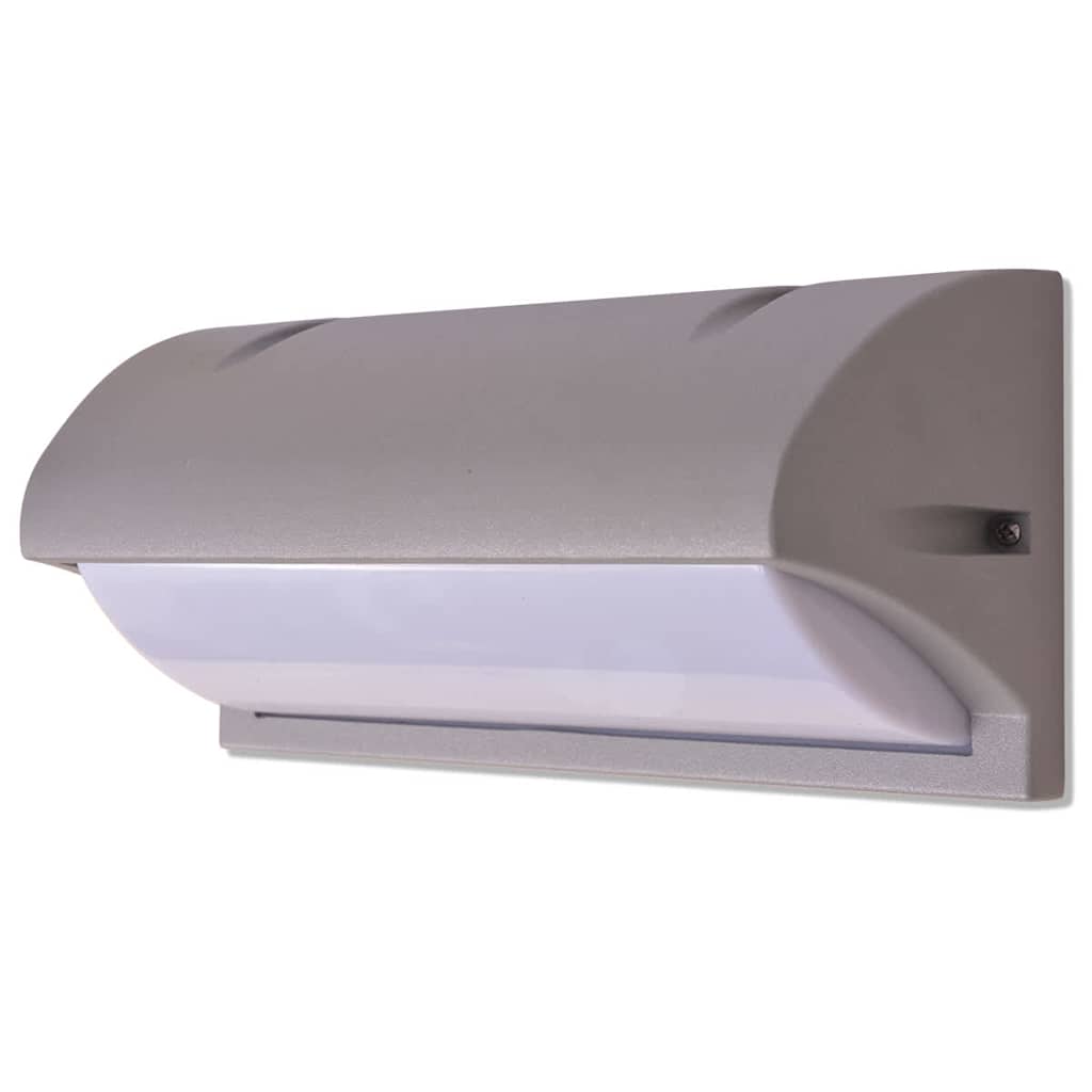 Luce da parete per esterno in alluminio grigio