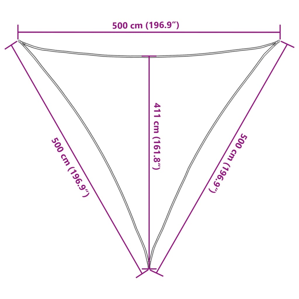 Parasole a Vela HDPE Triangolare 5x5x5 m Antracite