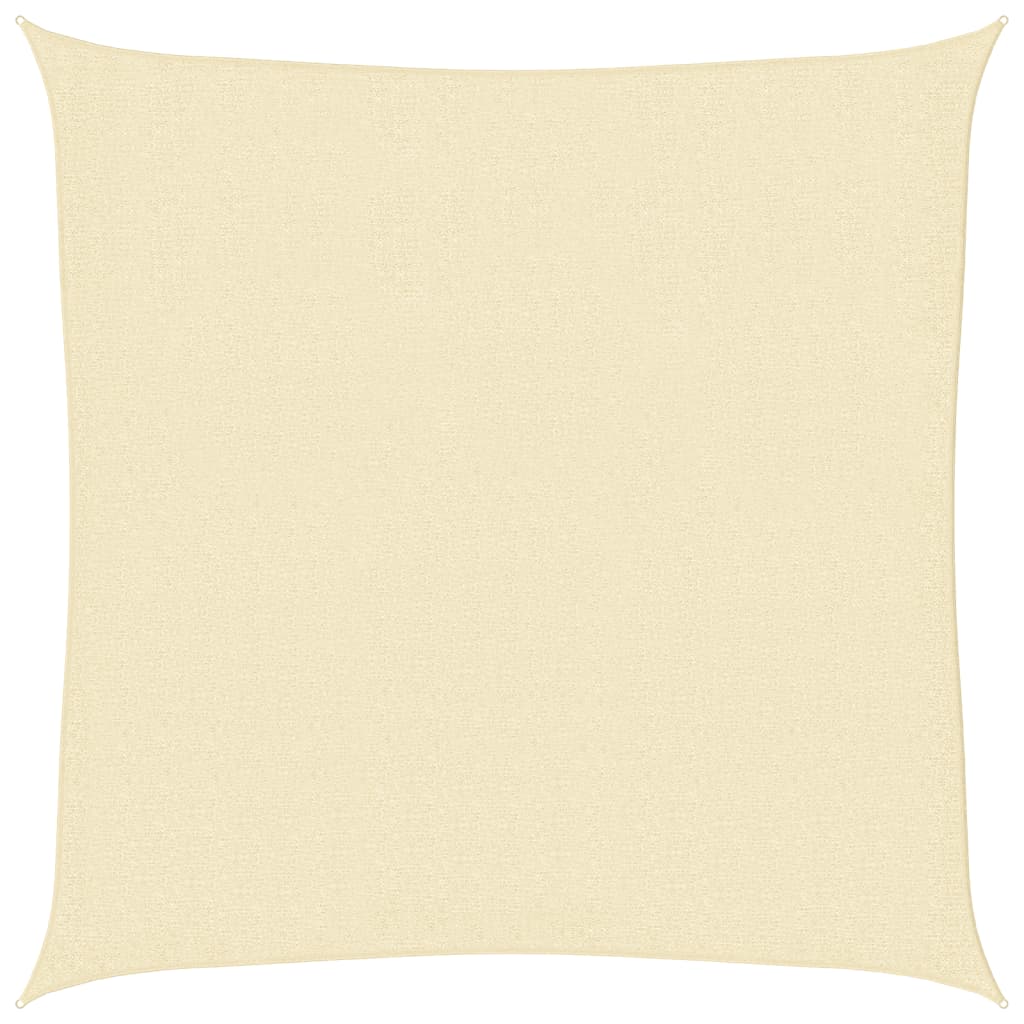 Parasole a vela HDPE Quadrato 3,6x3,6x3,6 m Crema