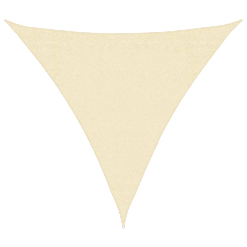 Parasole a Vela HDPE Triangolare 3,6x3,6x3,6 m Crema