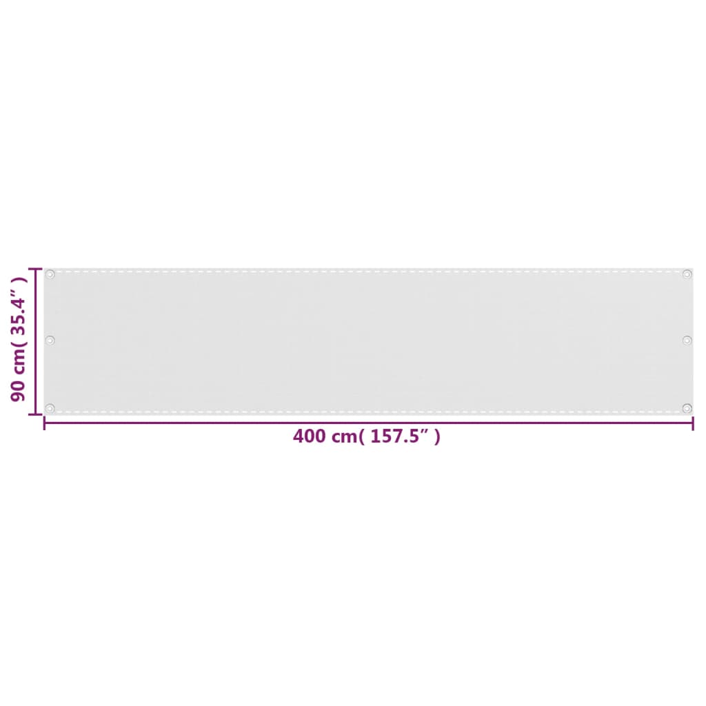 Paravento da Balcone HDPE 90x400 cm Bianco