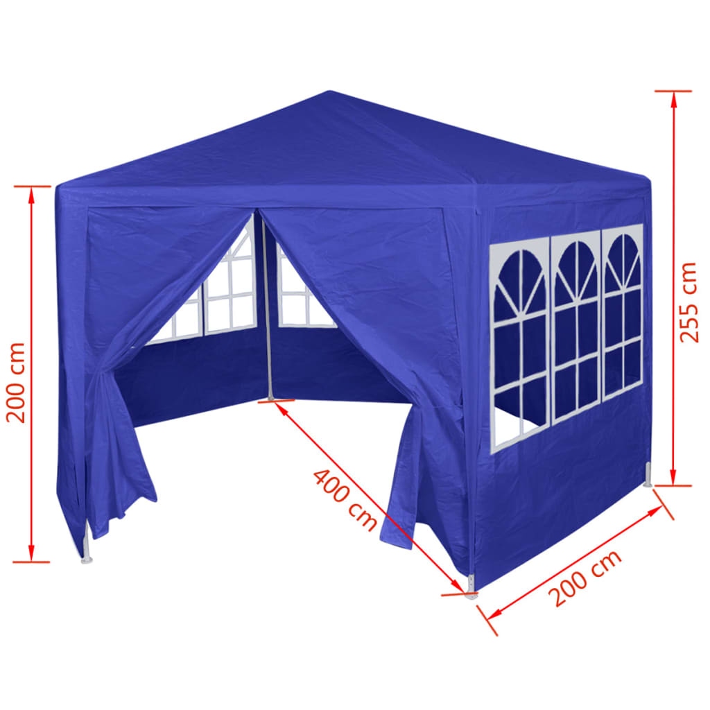 Tendone con 6 Pareti Laterali Blu 2x2 m