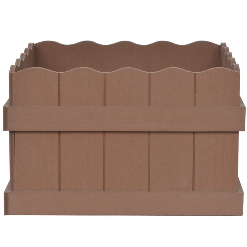 Letto Rialzato da Giardino WPC 40x40x25 cm Marrone
