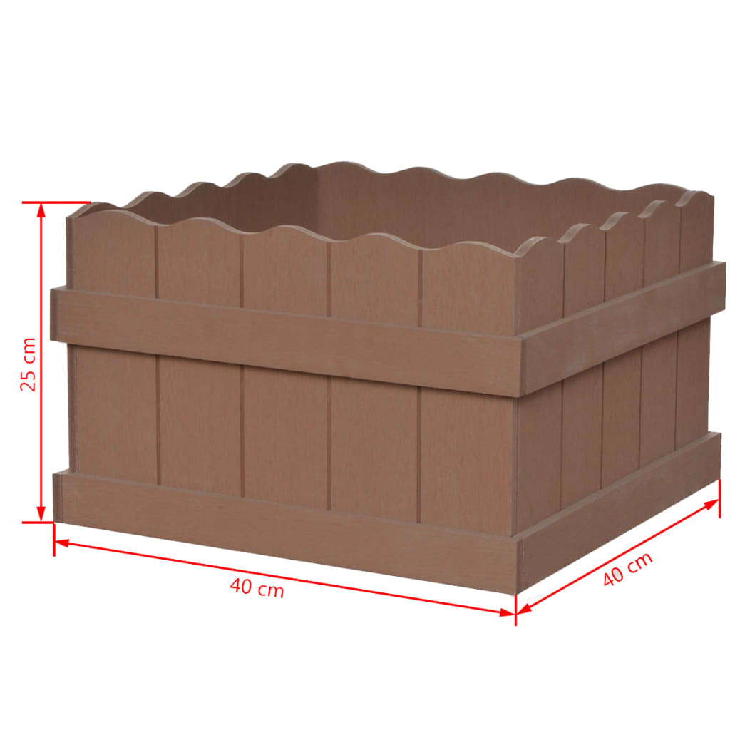Letto Rialzato da Giardino WPC 40x40x25 cm Marrone