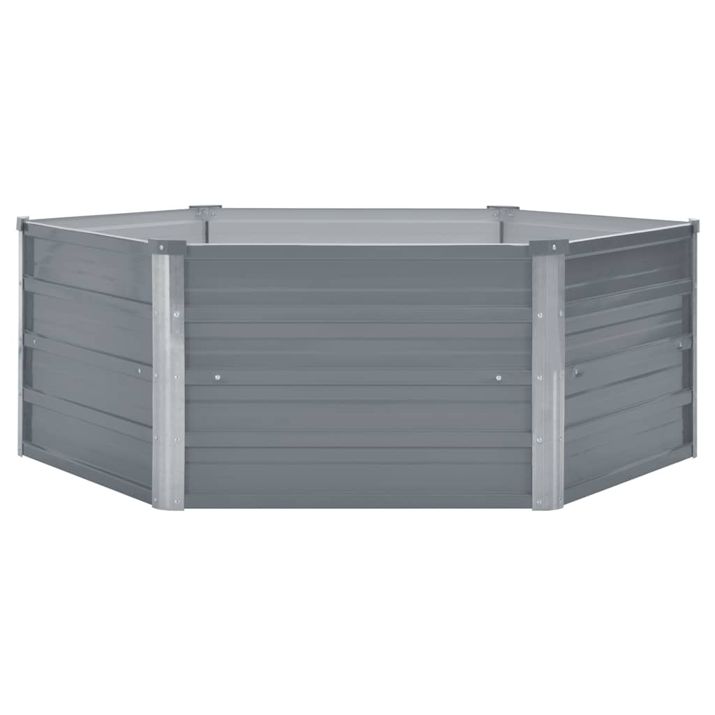 Letto di Coltura Rialzato 129x129x45 cm Acciaio Zincato Grigio