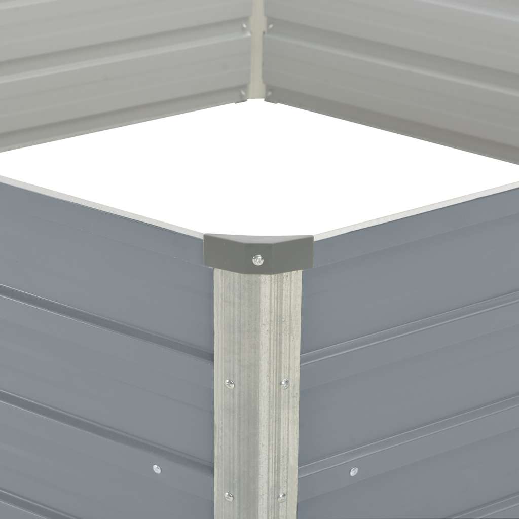 Letto di Coltura Rialzato 129x129x45 cm Acciaio Zincato Grigio