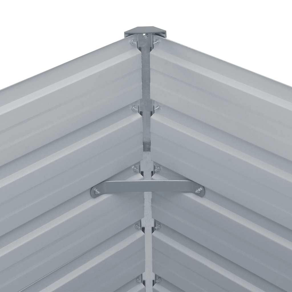 Letto di Coltura Rialzato 129x129x45 cm Acciaio Zincato Grigio
