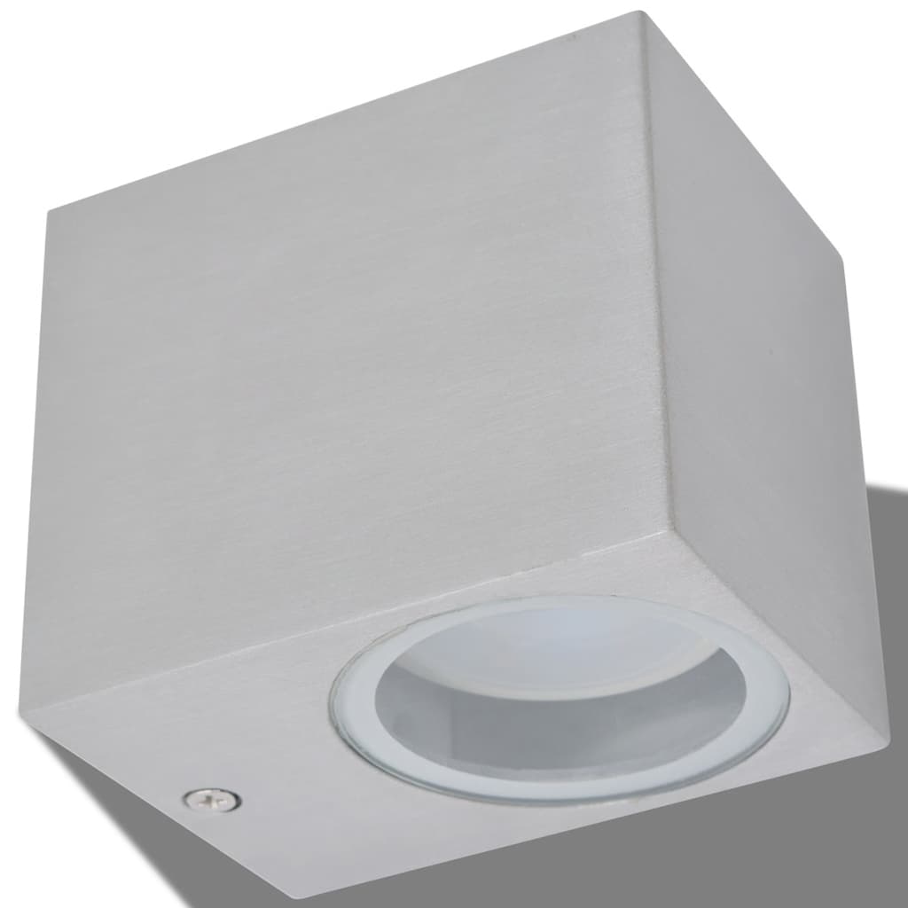 Applique LED da Parete 2 pz Esterno Quadrata Proiezione Basso