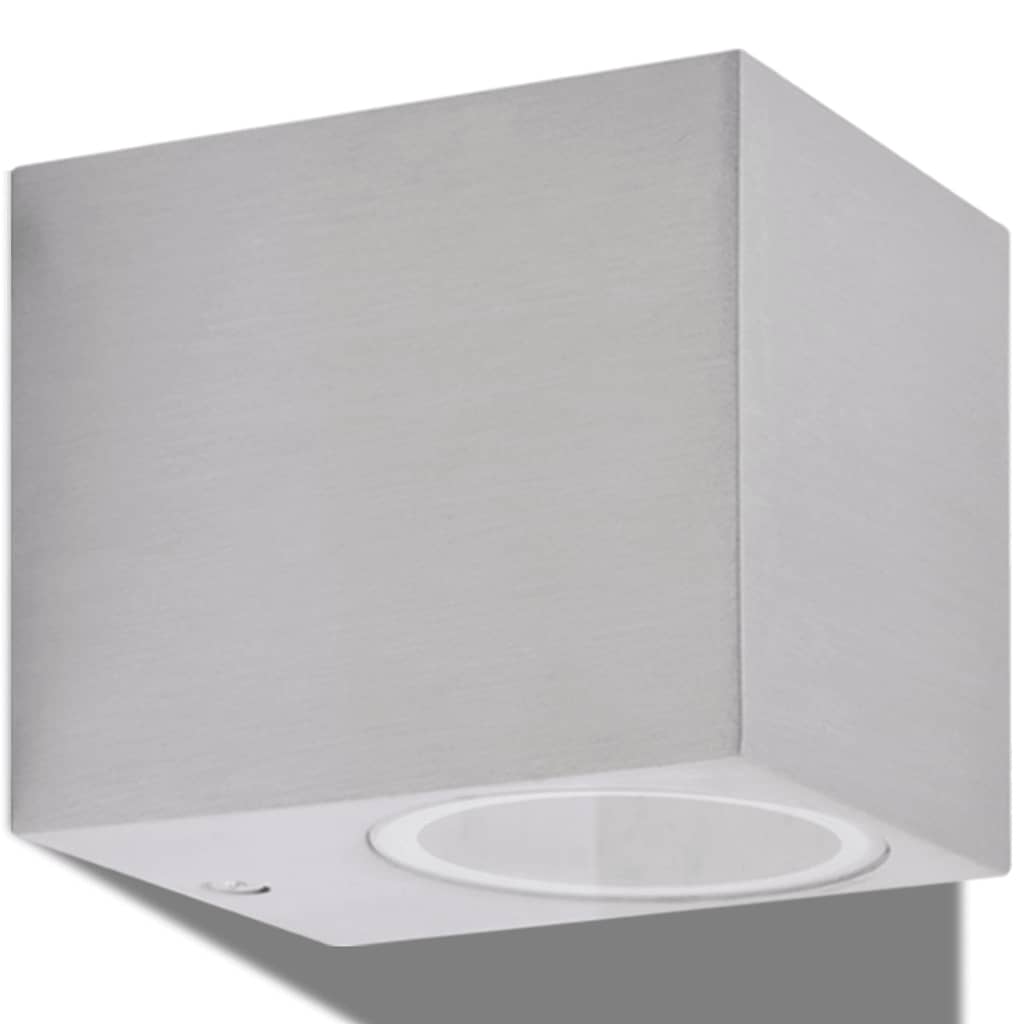 Applique LED da Parete 2 pz Esterno Quadrata Proiezione Basso