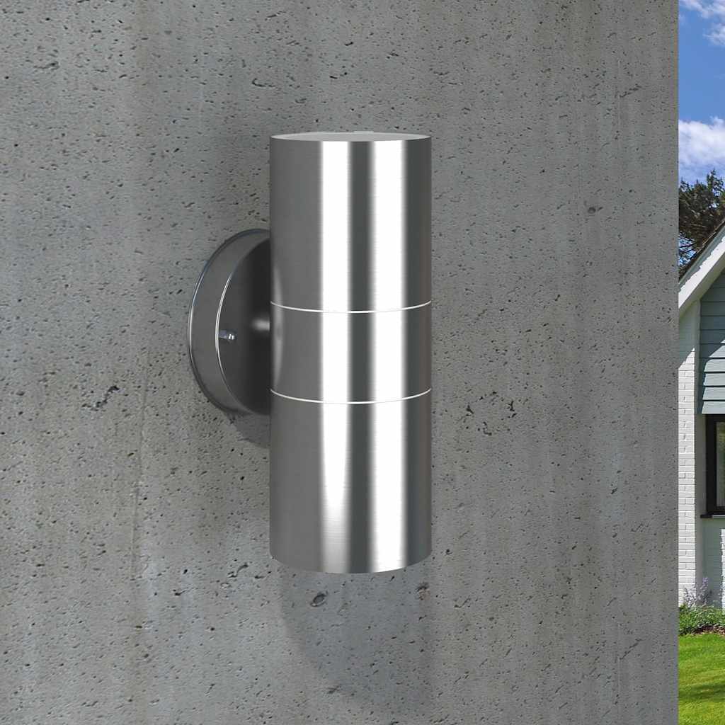 Applique da Parete 2 pz Acciaio Inox Proiezione Alto/Basso