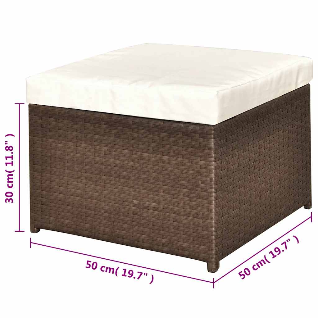 Set Divani da Giardino 4 pz con Cuscini in Polyrattan Marrone