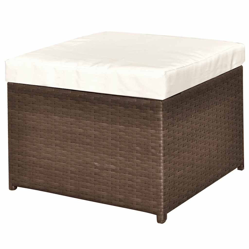 Set Divani da Giardino 4 pz con Cuscini in Polyrattan Marrone