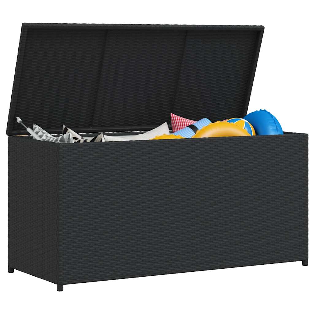 Baule da Giardino Nero 120x50x60 cm in Polyrattan