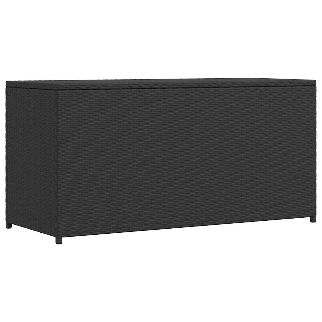 Baule da Giardino Nero 120x50x60 cm in Polyrattan