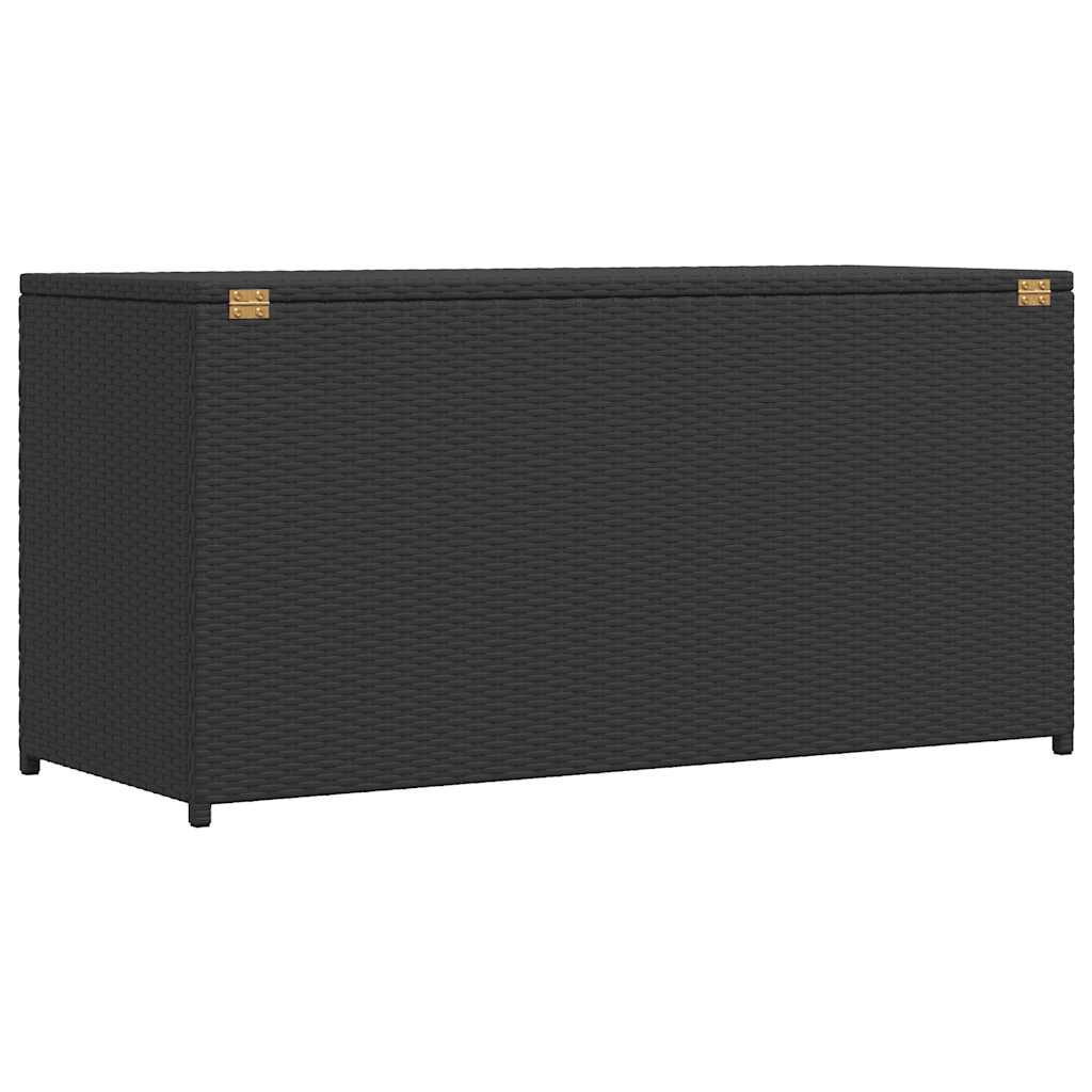 Baule da Giardino Nero 120x50x60 cm in Polyrattan