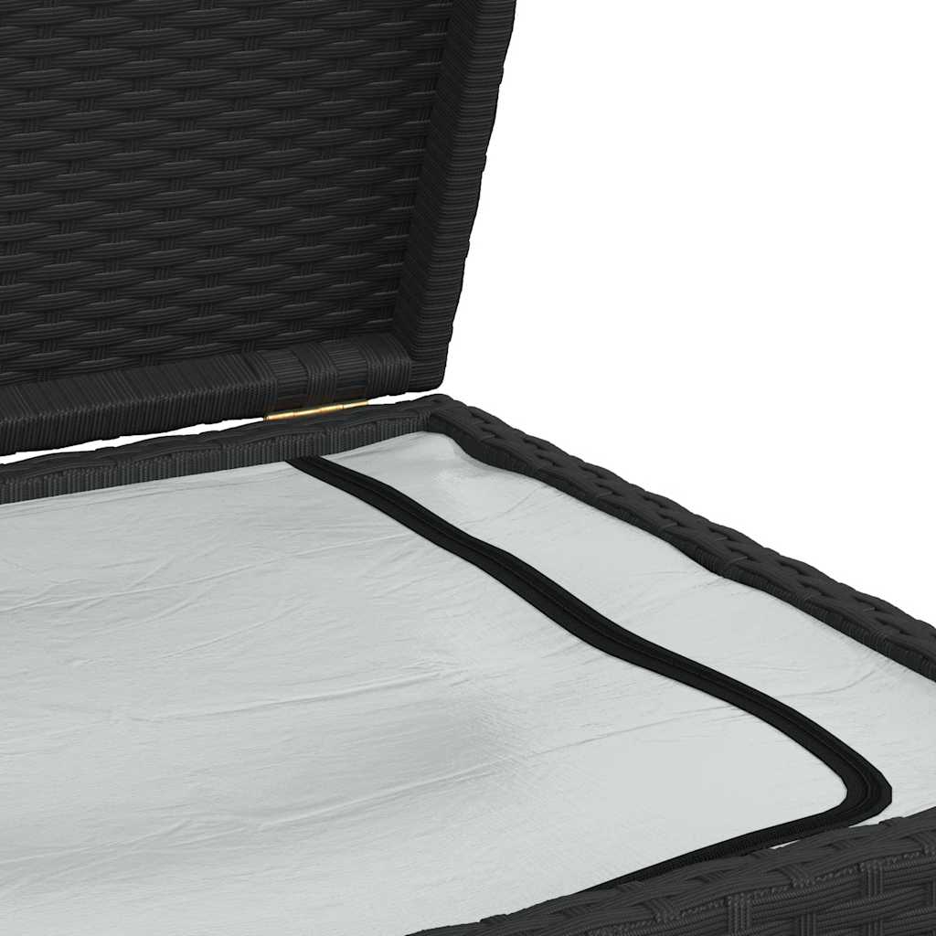 Baule da Giardino Nero 120x50x60 cm in Polyrattan
