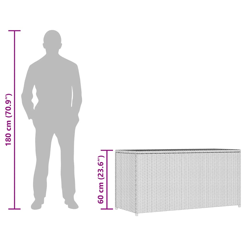 Baule da Giardino Marrone 120x50x60 cm in Polyrattan