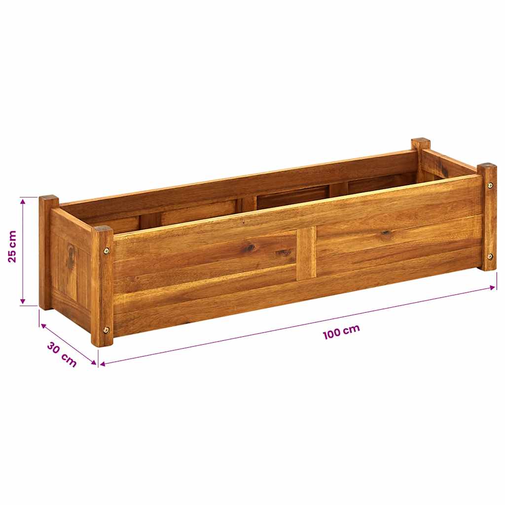 Letto Rialzato da Giardino in Legno di Acacia 100x30x25 cm