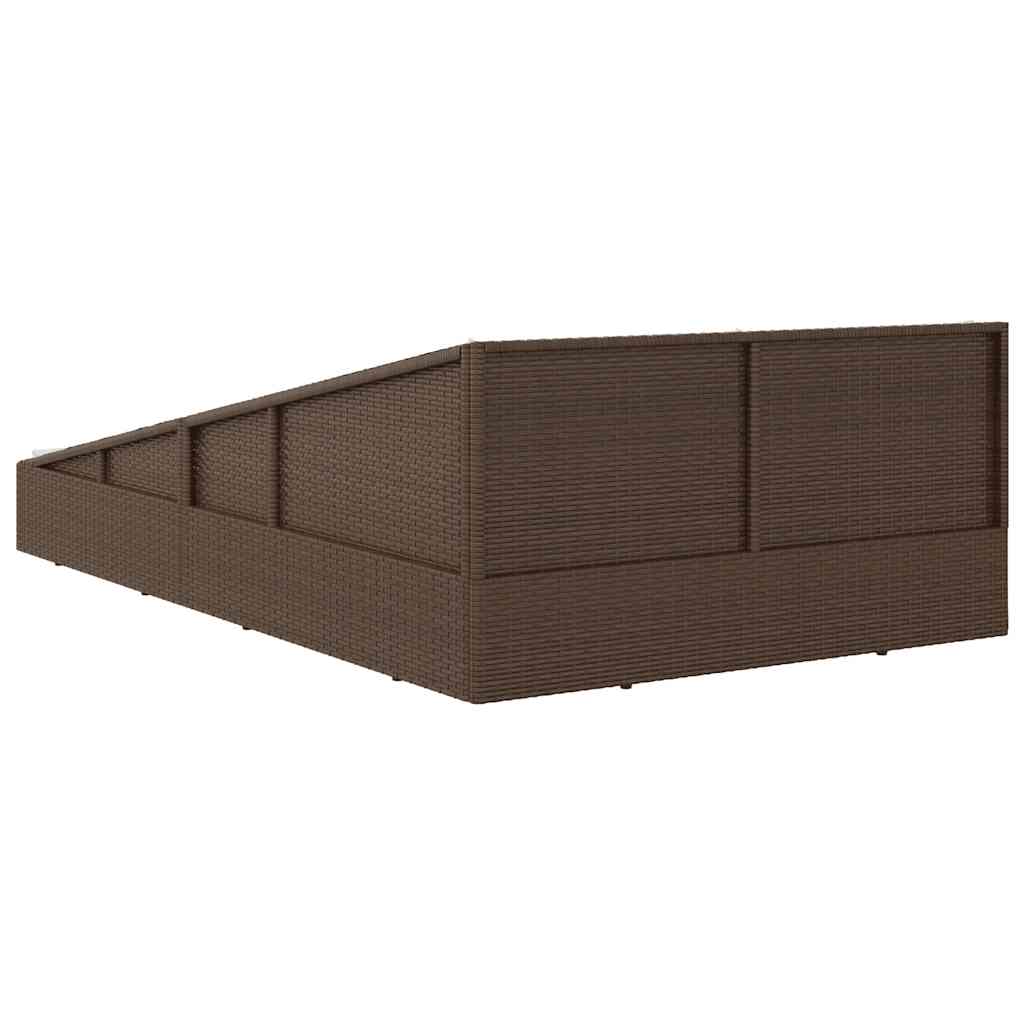Lettino Prendisole Marrone 201x139 cm in Polyrattan