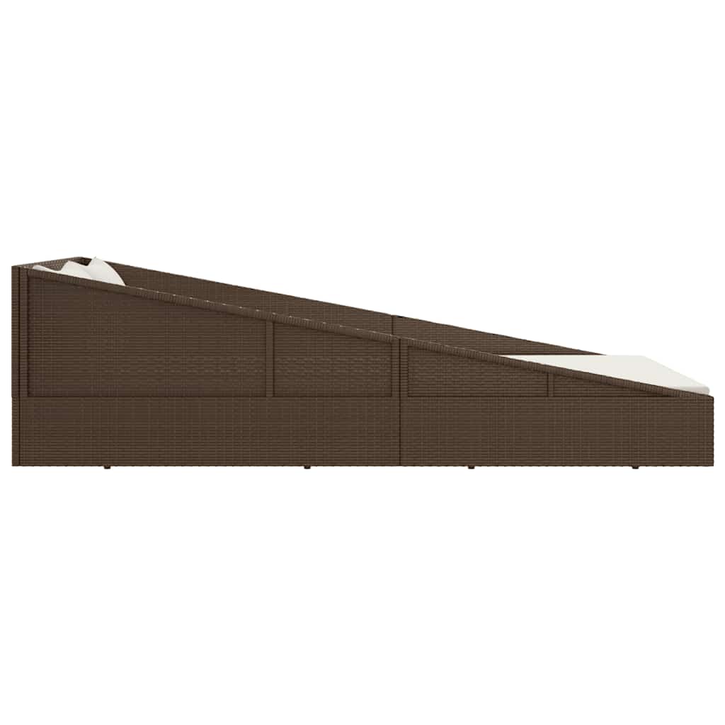 Lettino Prendisole Marrone 201x139 cm in Polyrattan