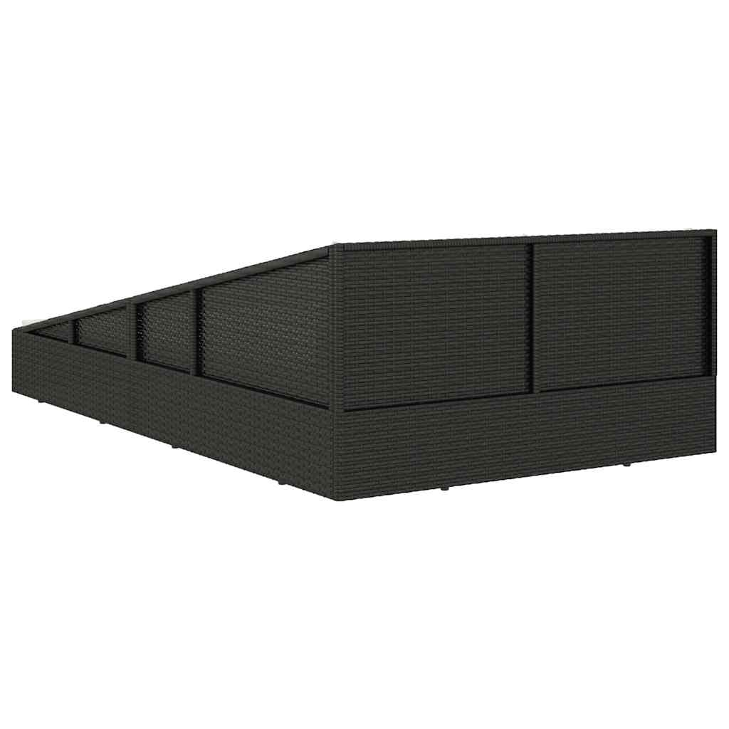 Lettino da Giardino Nero 110x200 cm in Polyrattan
