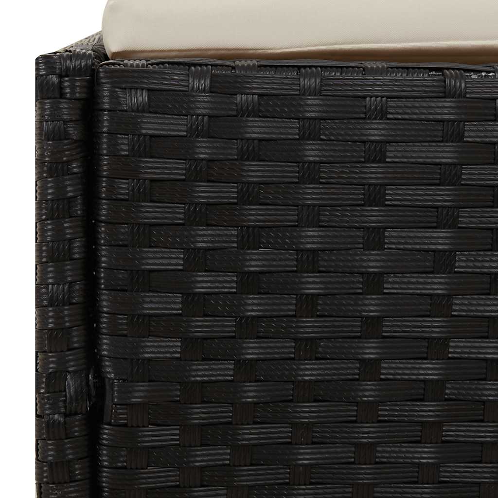 Lettino da Giardino Nero 110x200 cm in Polyrattan