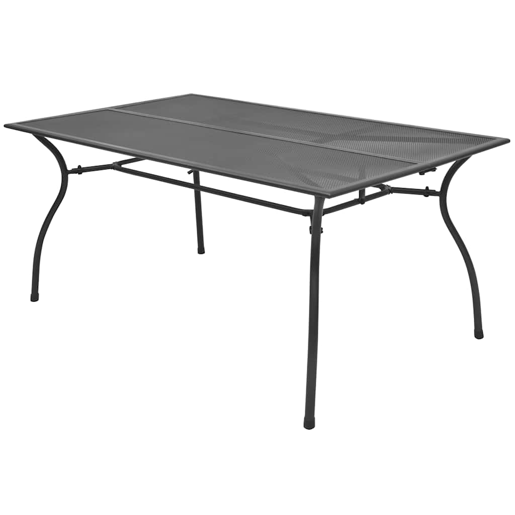 Set da Pranzo Giardino 7 pz Sedie Pieghevoli Acciaio Antracite