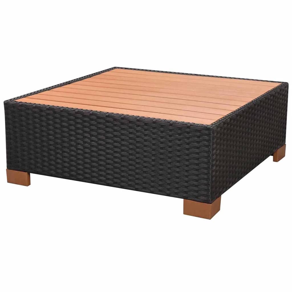 Set Divani da Giardino 7 pz con Cuscini in Polyrattan Nero