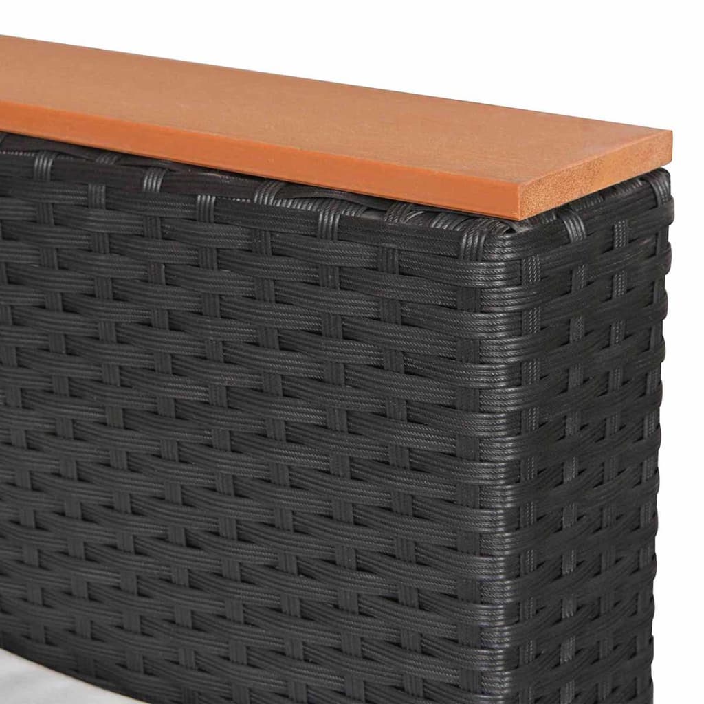 Set Divani da Giardino 7 pz con Cuscini in Polyrattan Nero