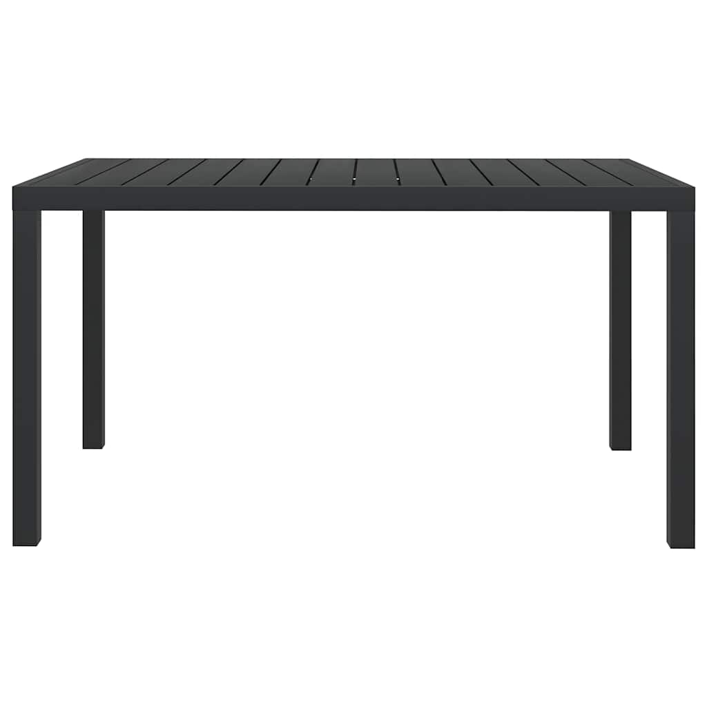 Tavolo da Giardino Nero 150x90x74 cm in Alluminio e WPC