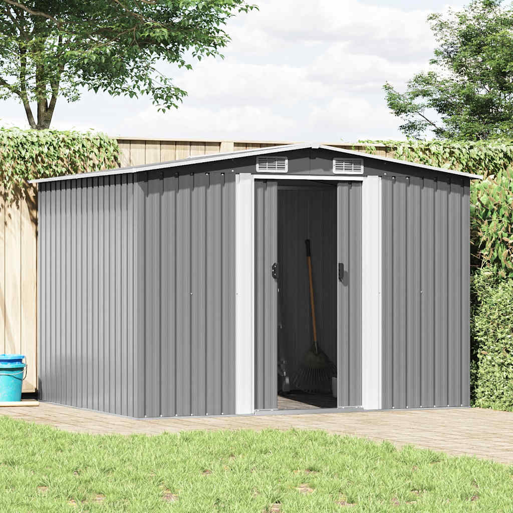 Capanno per Attrezzi in Metallo Grigio 257x205x178 cm