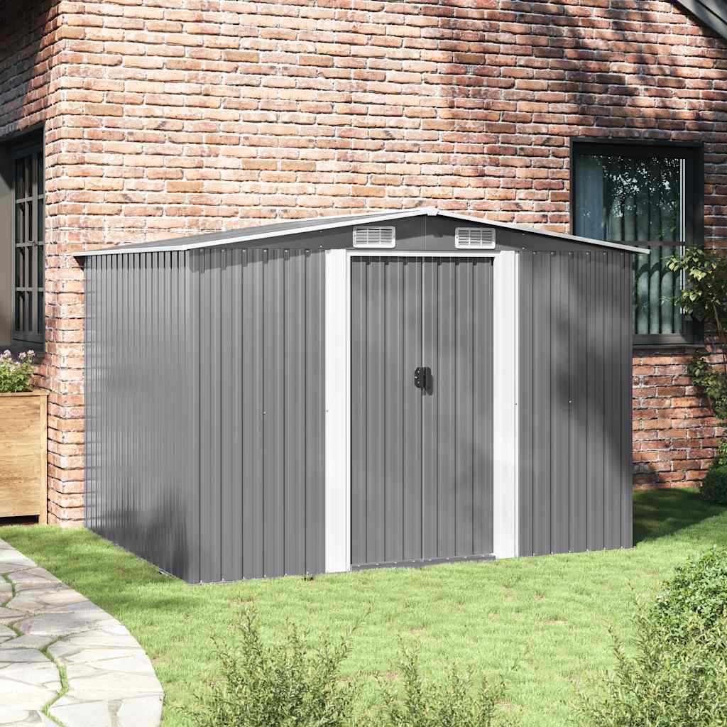 Capanno per Attrezzi in Metallo Grigio 257x205x178 cm