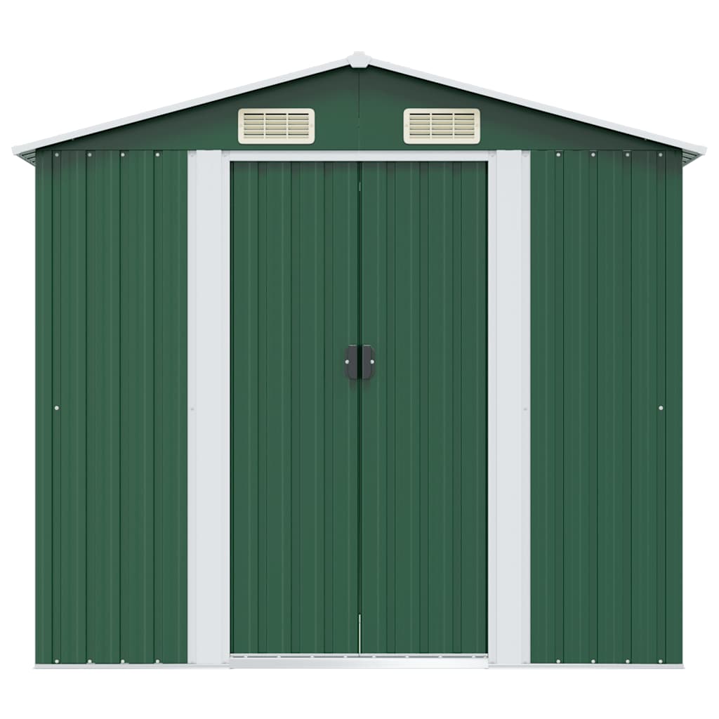 Capanno per Attrezzi in Metallo Verde 204x132x186 cm