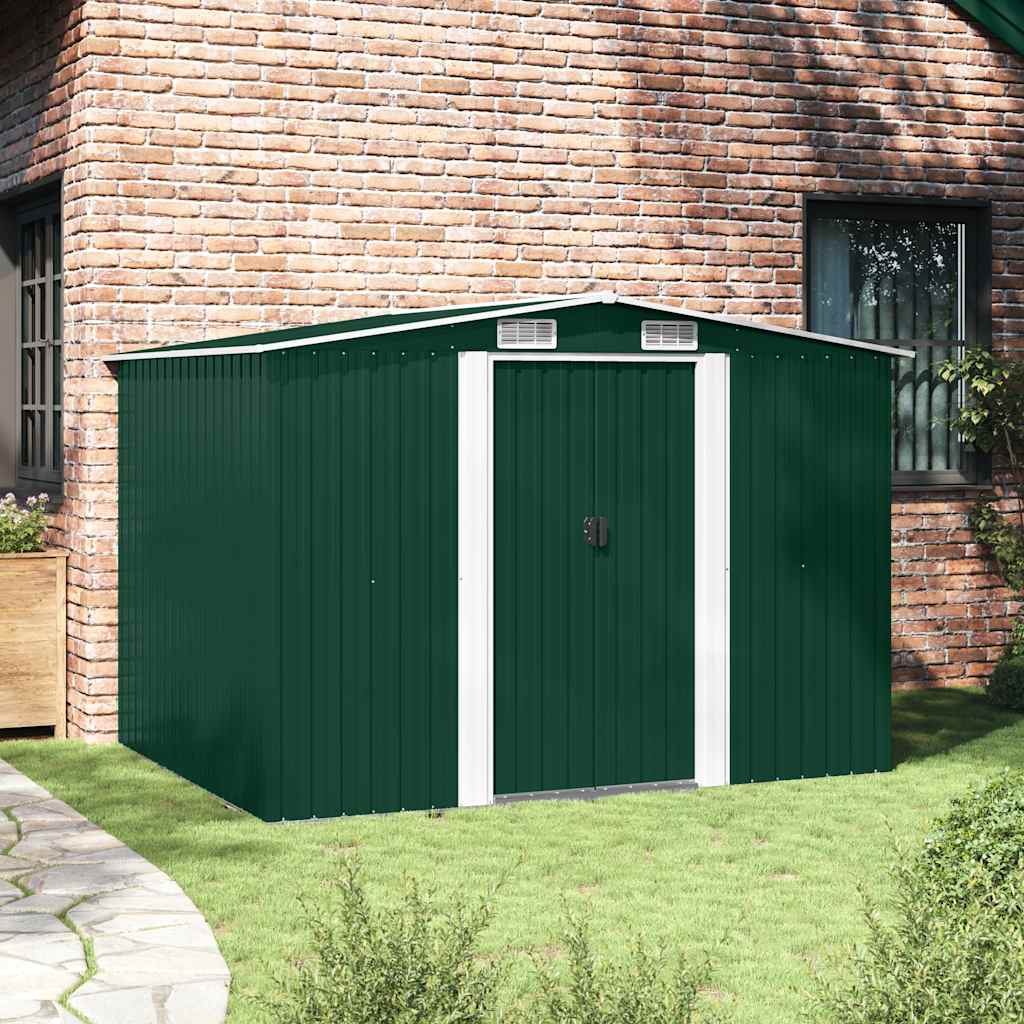 Capanno per Attrezzi in Metallo Verde 257x205x178 cm