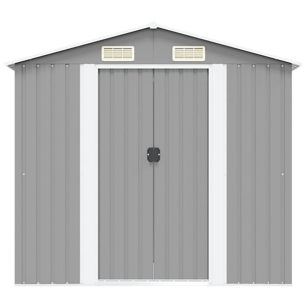 Capanno per Attrezzi in Metallo Grigio 204x132x186 cm