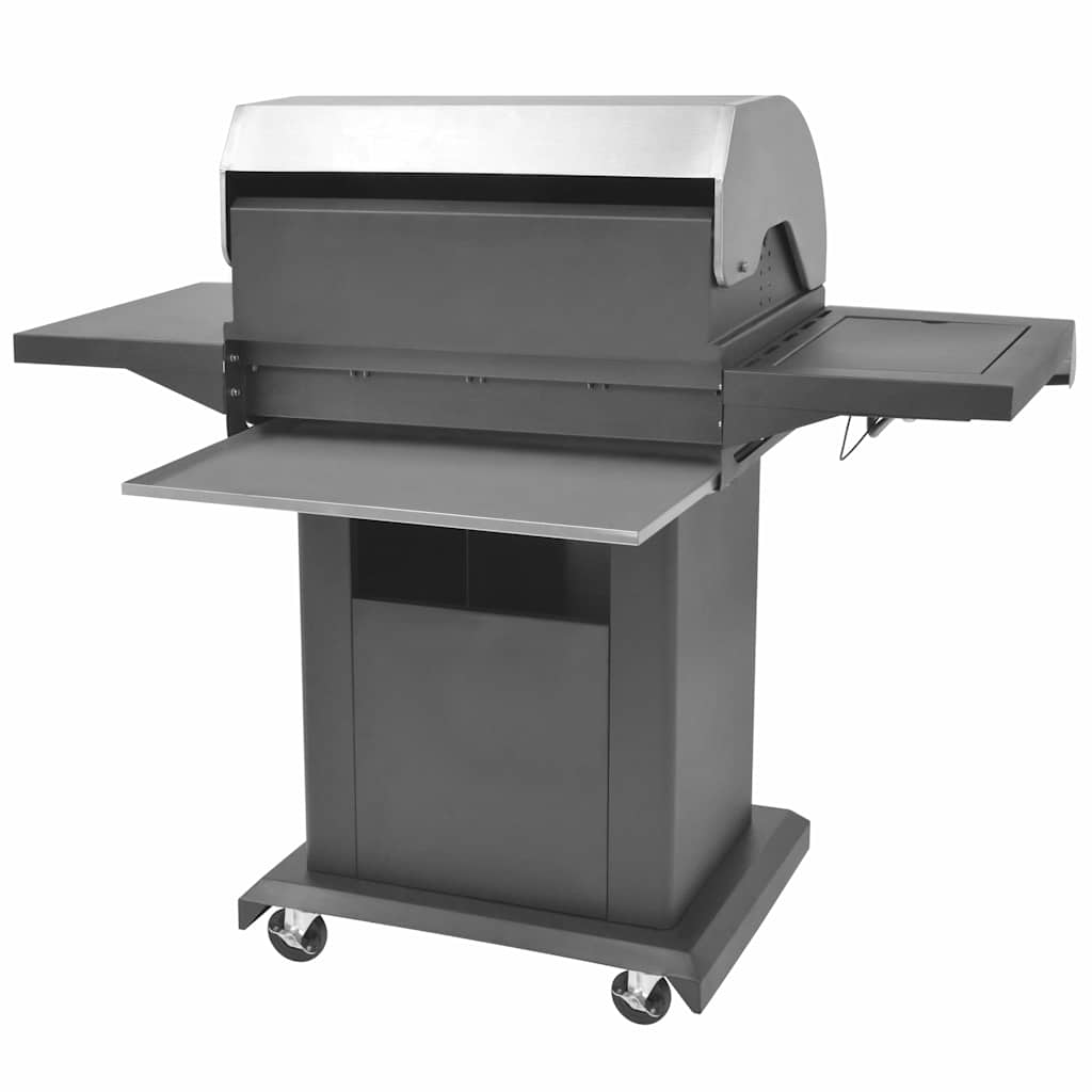 Griglia Barbecue a Gas Argento Acciaio con Tubo Metallico