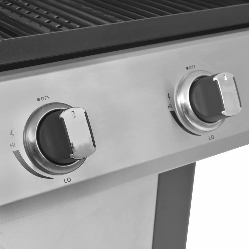 Griglia Barbecue a Gas Argento Acciaio con Tubo Metallico