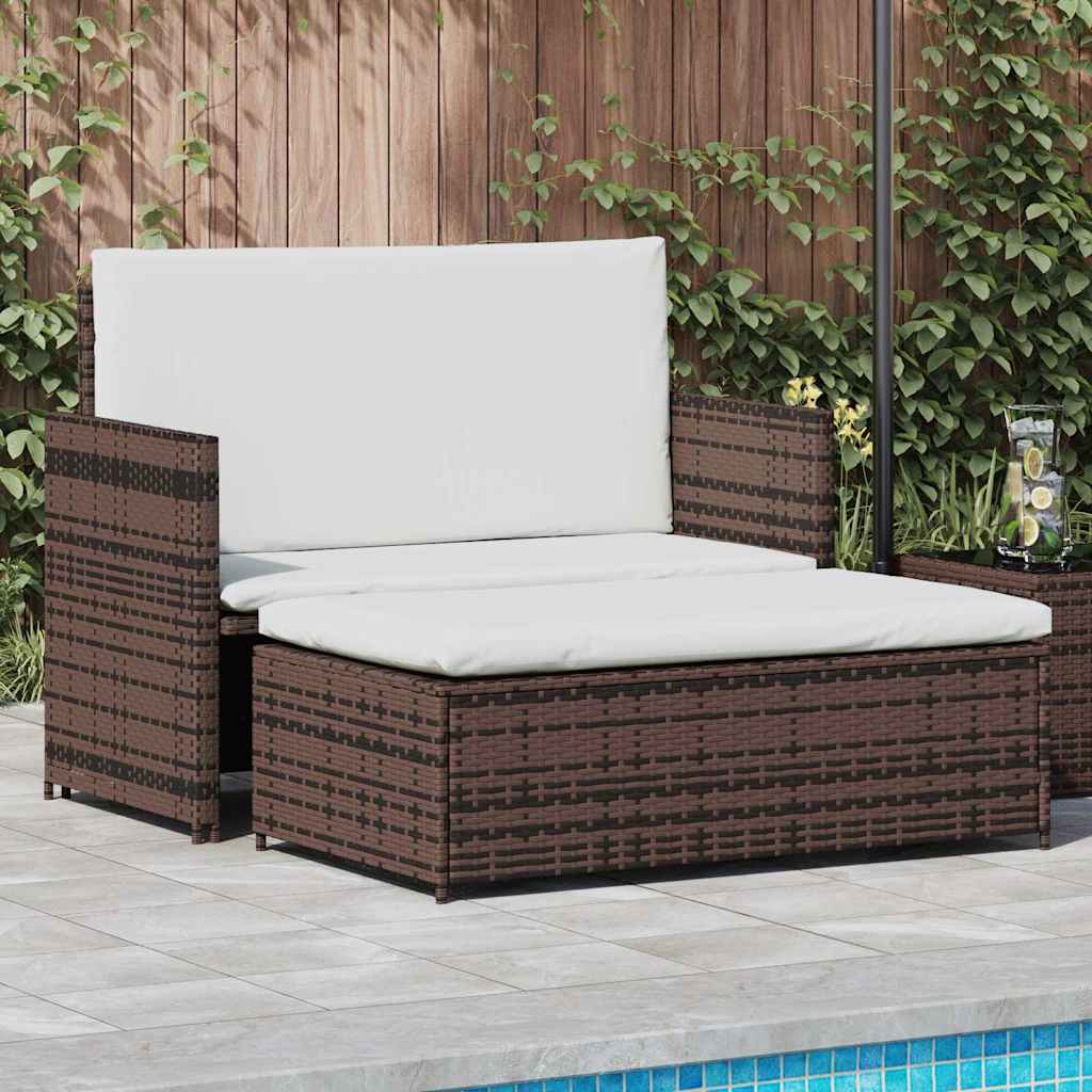 Divano da Giardino in Polyrattan Marrone