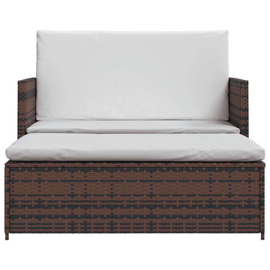 Divano da Giardino in Polyrattan Marrone