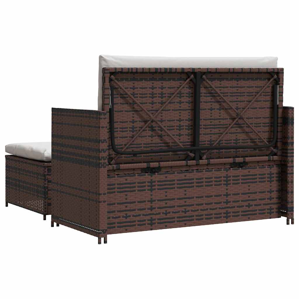Divano da Giardino in Polyrattan Marrone