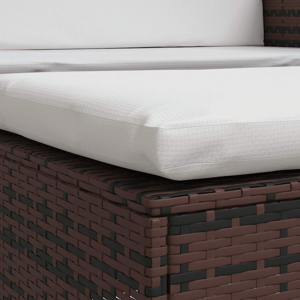 Divano da Giardino in Polyrattan Marrone