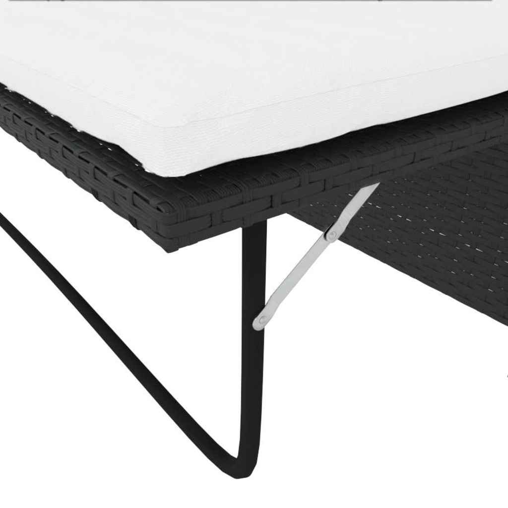 Set Divani da Giardino 2 pz con Cuscini in Polyrattan Nero