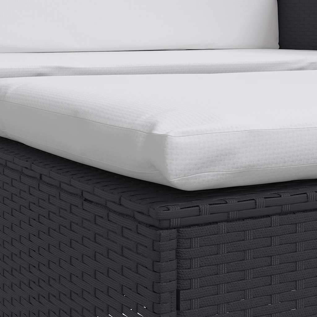 Set Divani da Giardino 2 pz con Cuscini in Polyrattan Nero