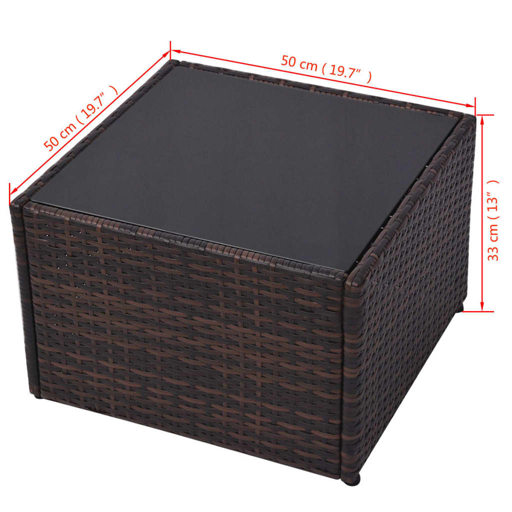 Set Divani da Giardino 5 pz con Cuscini in Polyrattan Marrone