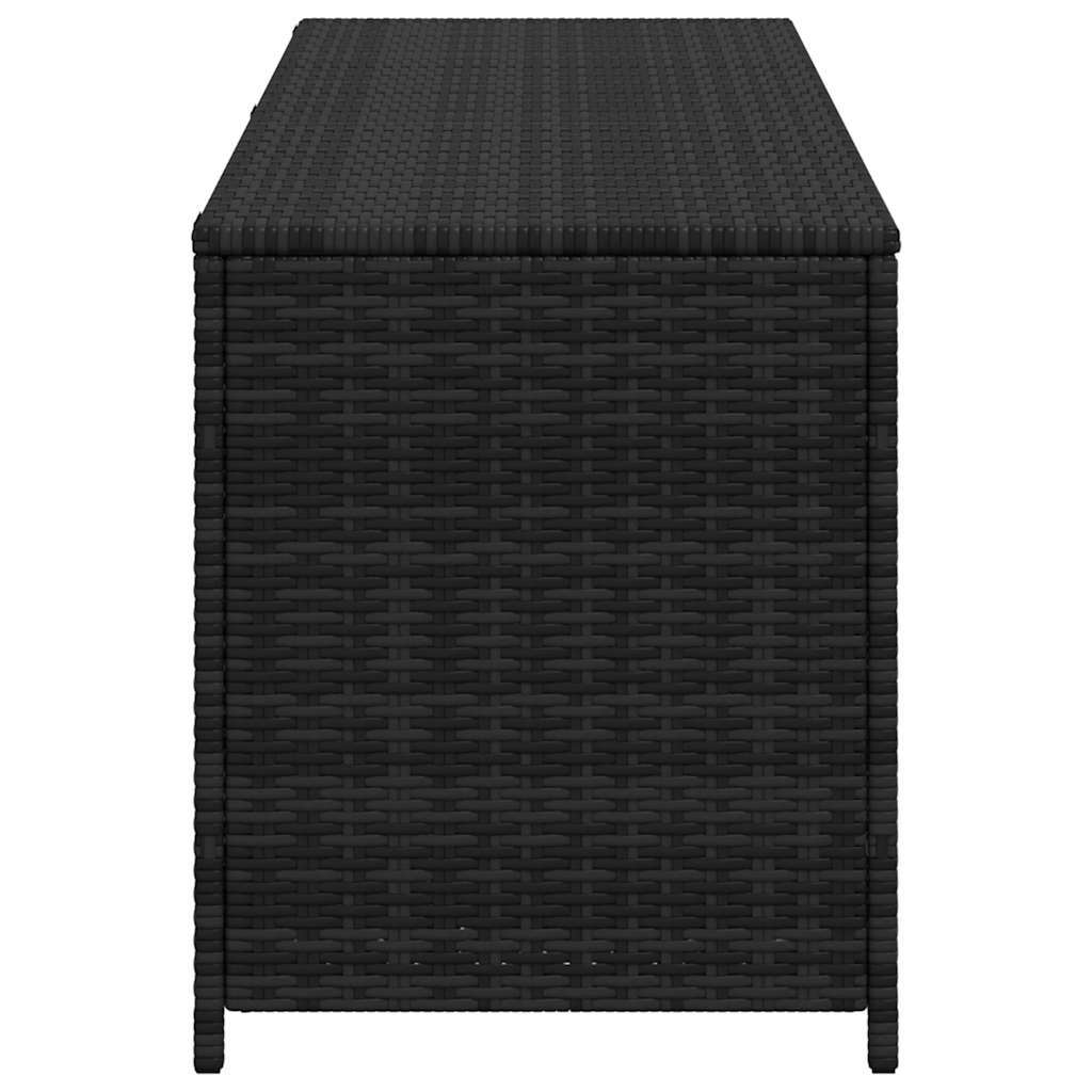Baule da Giardino Nero 150x50x60 cm in Polyrattan