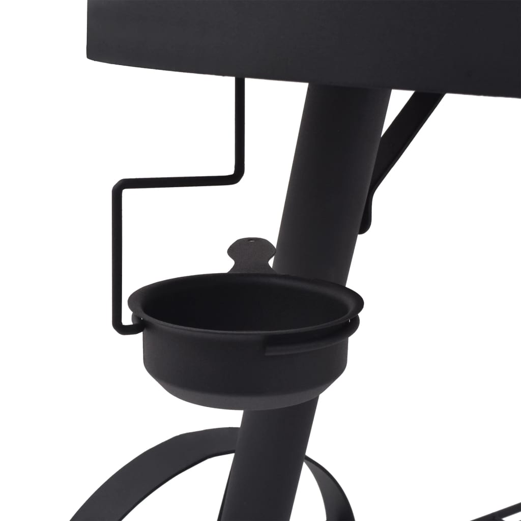 Barbecue con affumicatore in acciaio nero, 258 x 66 x 196 cm