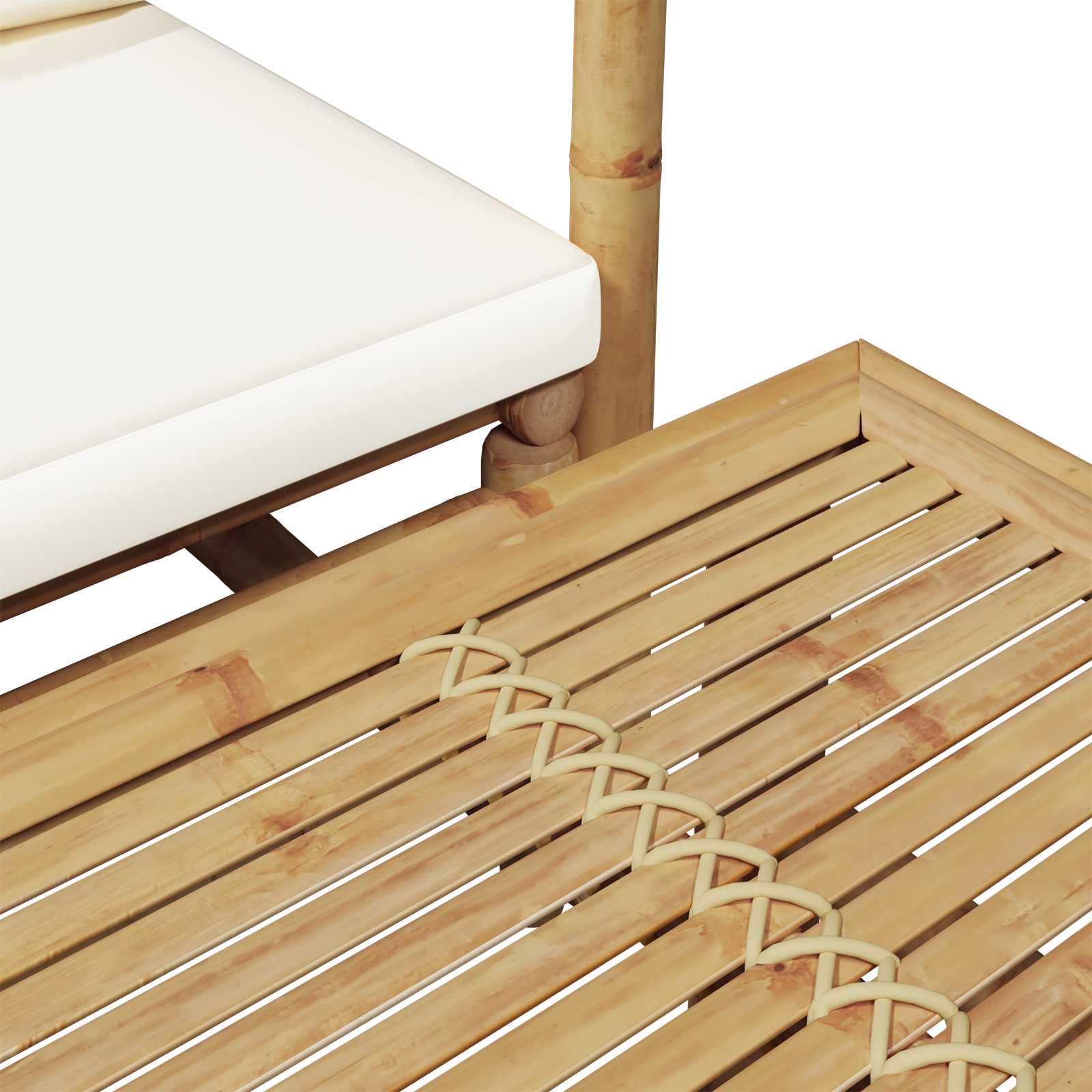 Set Divani da Giardino 4 pz con Cuscini in Bambù